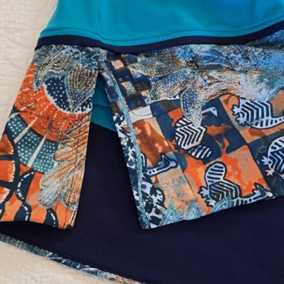 Sofibella Women's Activewear Skirt Skort Size Large Blue Orange Pockets Sporty - Picture 7 of 14